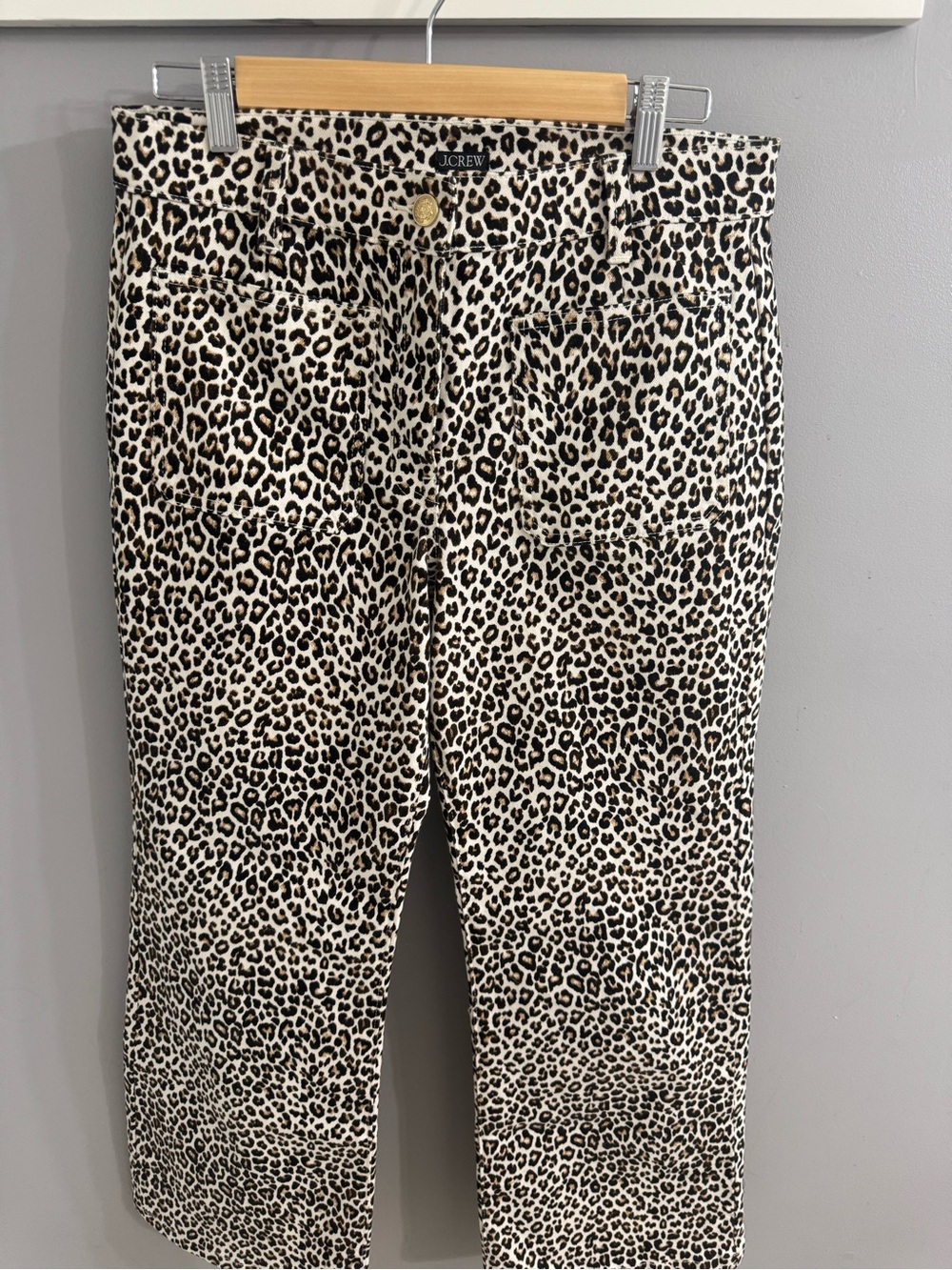 J. Crew Kids Leopard Capri Pants in Cream and Black
